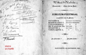 Buitenzijde menu van het jaarlijkse souper, 1931 (Bron : Joris De Wildeman - foto 22)